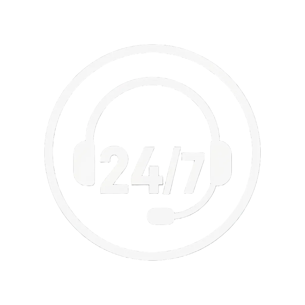 generate 24 hour support icon in transparent background